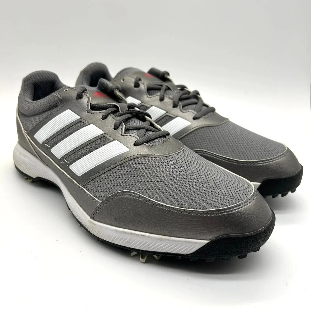 Adidas Tech Response 2.0 Golf Shoes Men 13 Grey Spiked EE9420 Lightweight Spikes